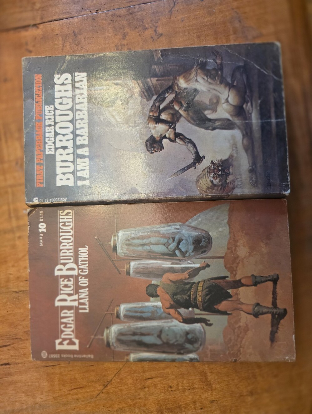 Edgar Rice Burroughs Lot Of 2 Pb Books I Am Barbarian + Llana Of Gathol